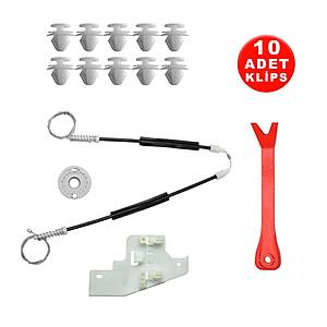 Cam Kriko Tamir Seti Sa� Arka Peugeot 407 2004-2010 9644893680 +10 Klips + Klips S�kme