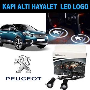 Kap� Alt� 3D Hayalet LED Logo Peugeot