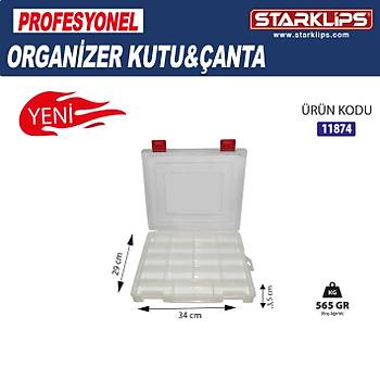 Plastik Organizer anta 19 Gzl  Sabit Blmeli Vida, Tak, Hobi Dzenleyici Kutu