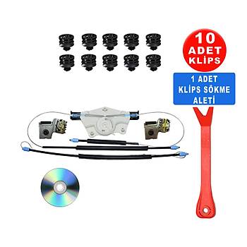 VW Golf 4 Bora 1Jm898462 Metal Ayakl Sa Cam Kriko Tamir Seti  + Montaj Seti