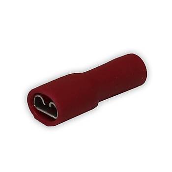 Kablo Ucu Tam İzoleli Dişi Kırmızı 0,5-1,5 / 6,3mm 25 Adet