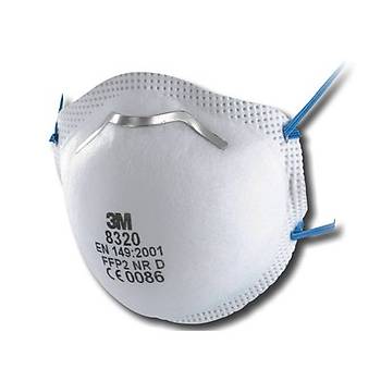 Toz Maskesi FFP2 Ventlsiz Konik  3M 8320(10 Adet Fiyatdr)