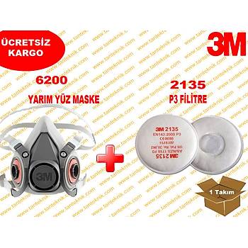 3M 2135 P3 Toz Sis Duman Filitreli Yarm Yz Maske