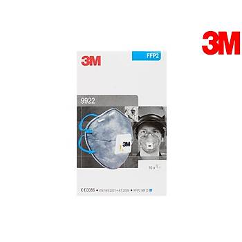 3M 9922 FFP2 Ventilli Dk Kons. Organik Gaz ve Toz ve Sis Maskesi
