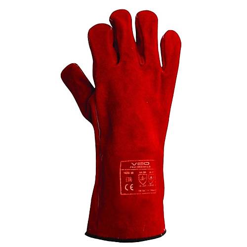 Veo F437 Redweld Is�ya Dayan�kl� Deri Kaynak�� Eldiveni