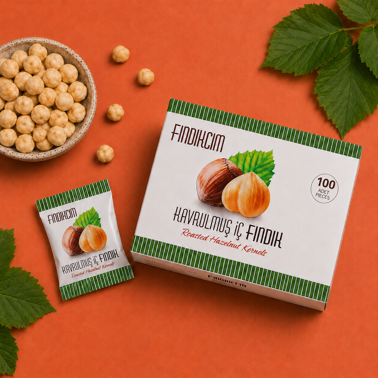 100 Adet 20 Gr. Çifte Kavrulmuş Fındık