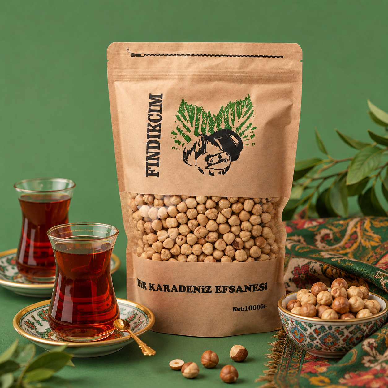 Çifte Kavrulmuş İç Fındık 1 Kg. (Kraft)