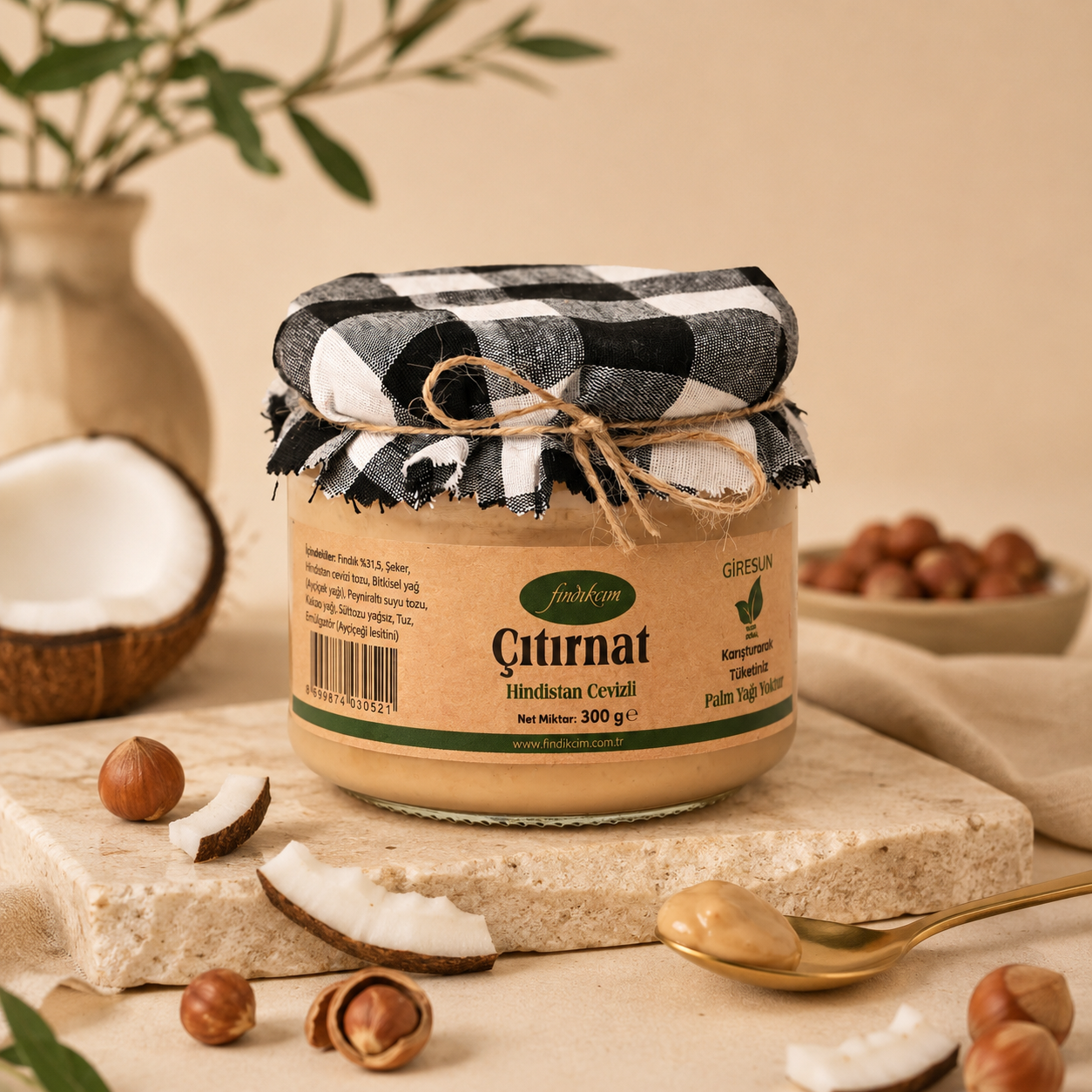 ÇITIRNAT - Hindistan Cevizli Sütlü Fındık Ezmesi 300 Gr.