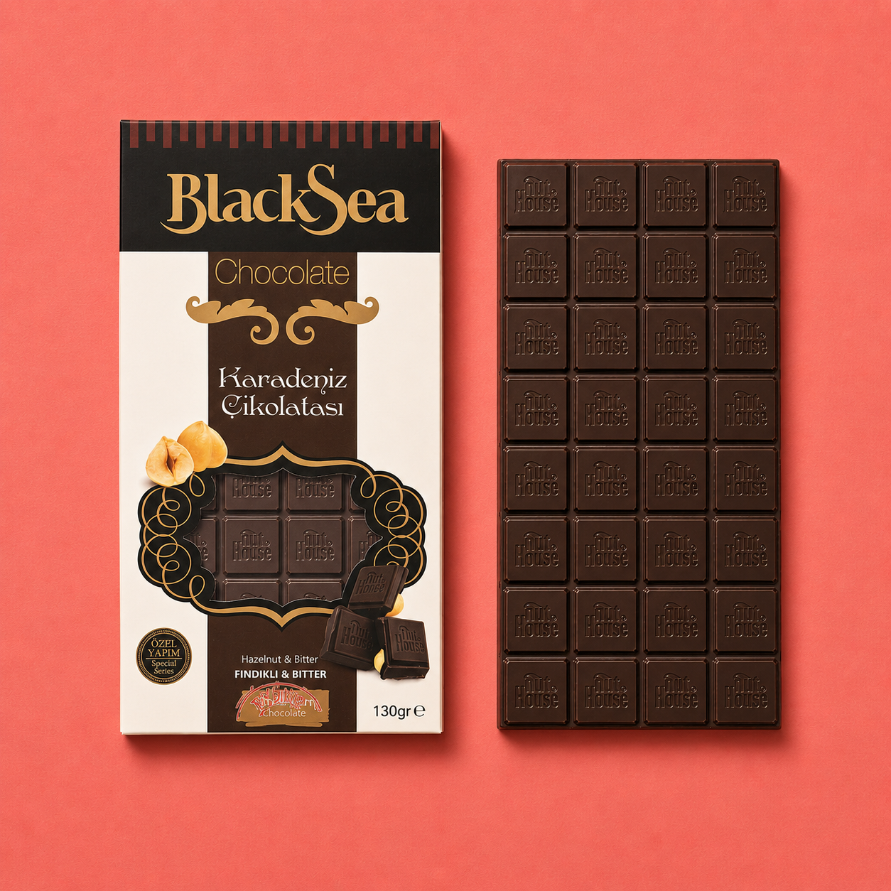 Black Sea Chocolate ® Fındıklı Bitter Çikolata 130 Gr.