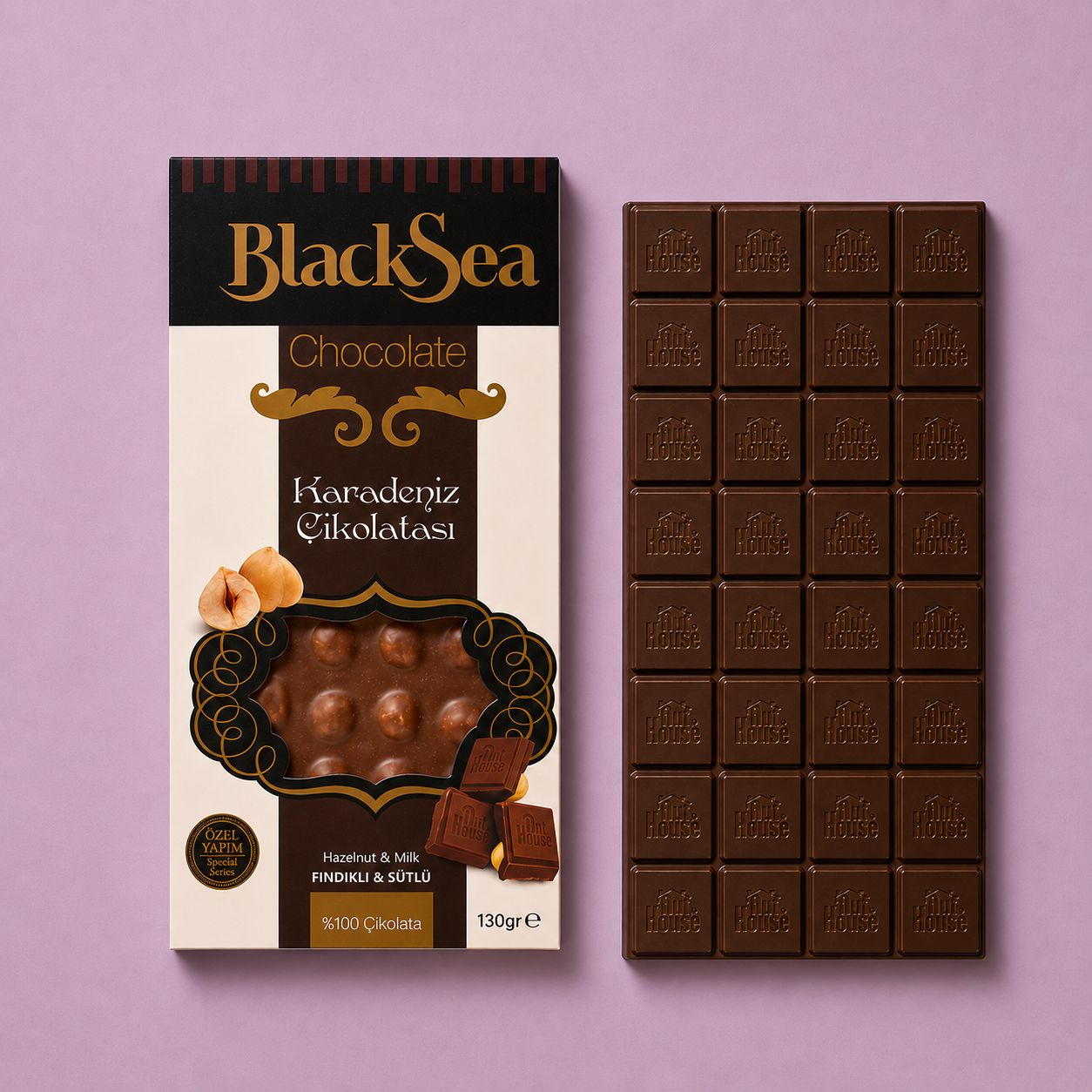 Black Sea Chocolate ® Sütlü Fındıklı Çikolata 130 Gr.
