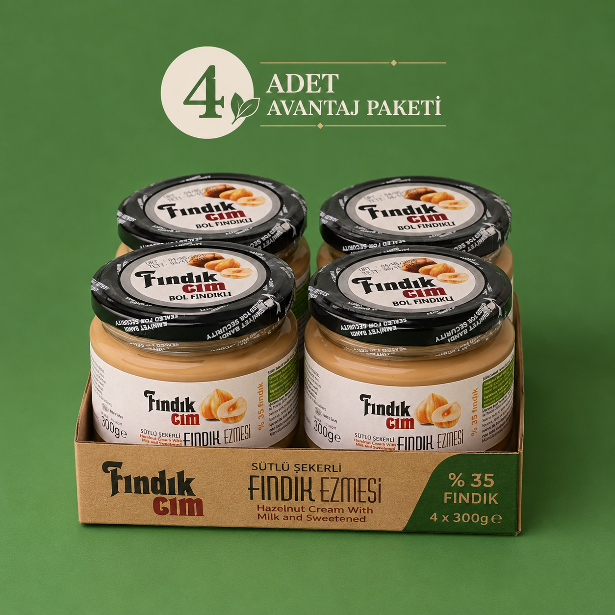 SÜTLÜ, Fındık Ezmesi 300 gr. 4'lü Paket
