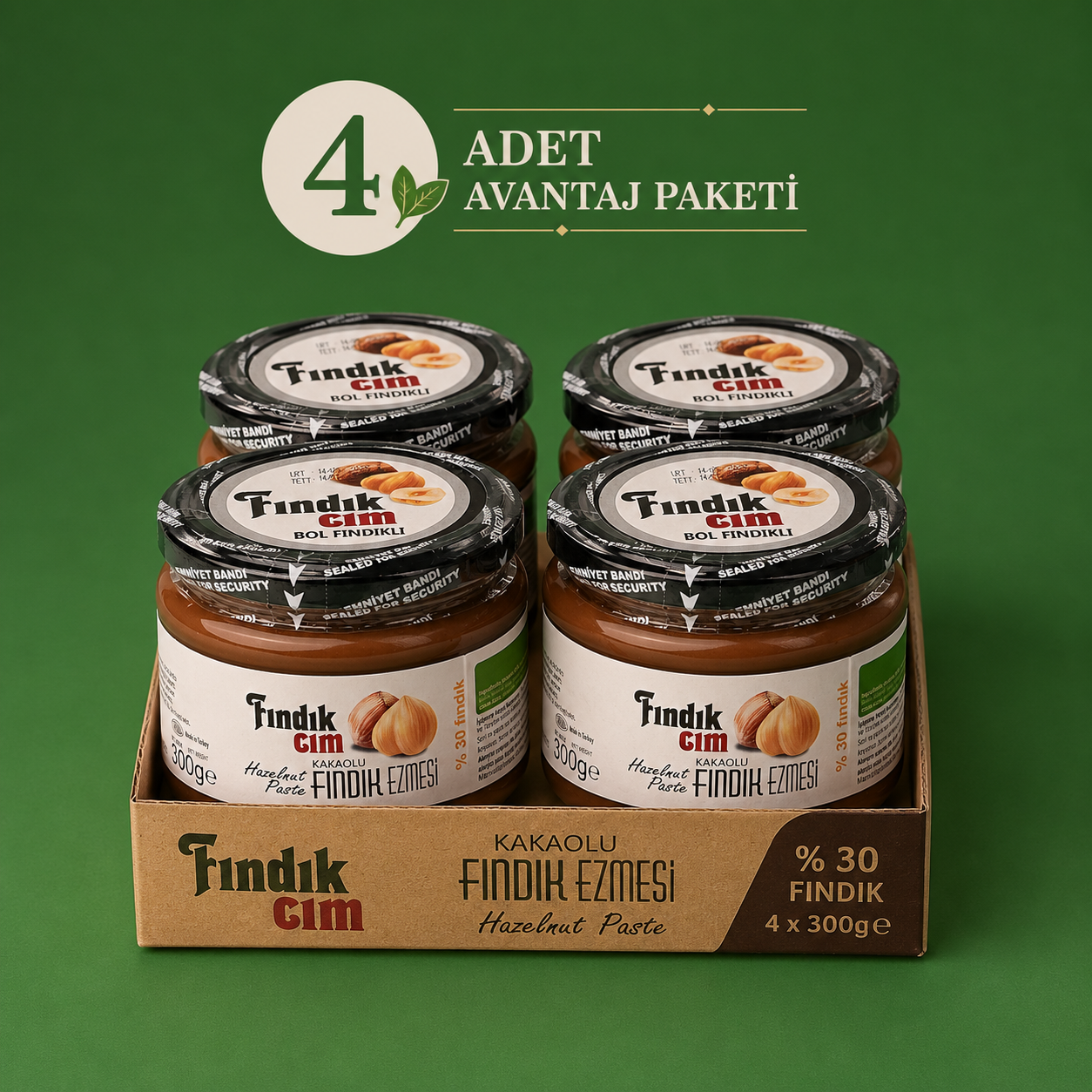 Kakaolu Fındık Ezmesi 300 Gr. 4'lü Paket