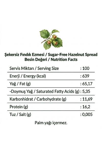 F�nd�k Ezmesi, �ekersiz %100 FINDIK 270 Gr.