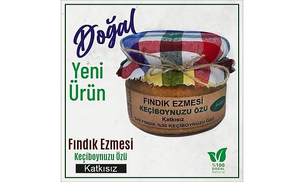 Fındık Ezmesi, Keçiboynuzu Özü, KATKISIZ 270 Gr.