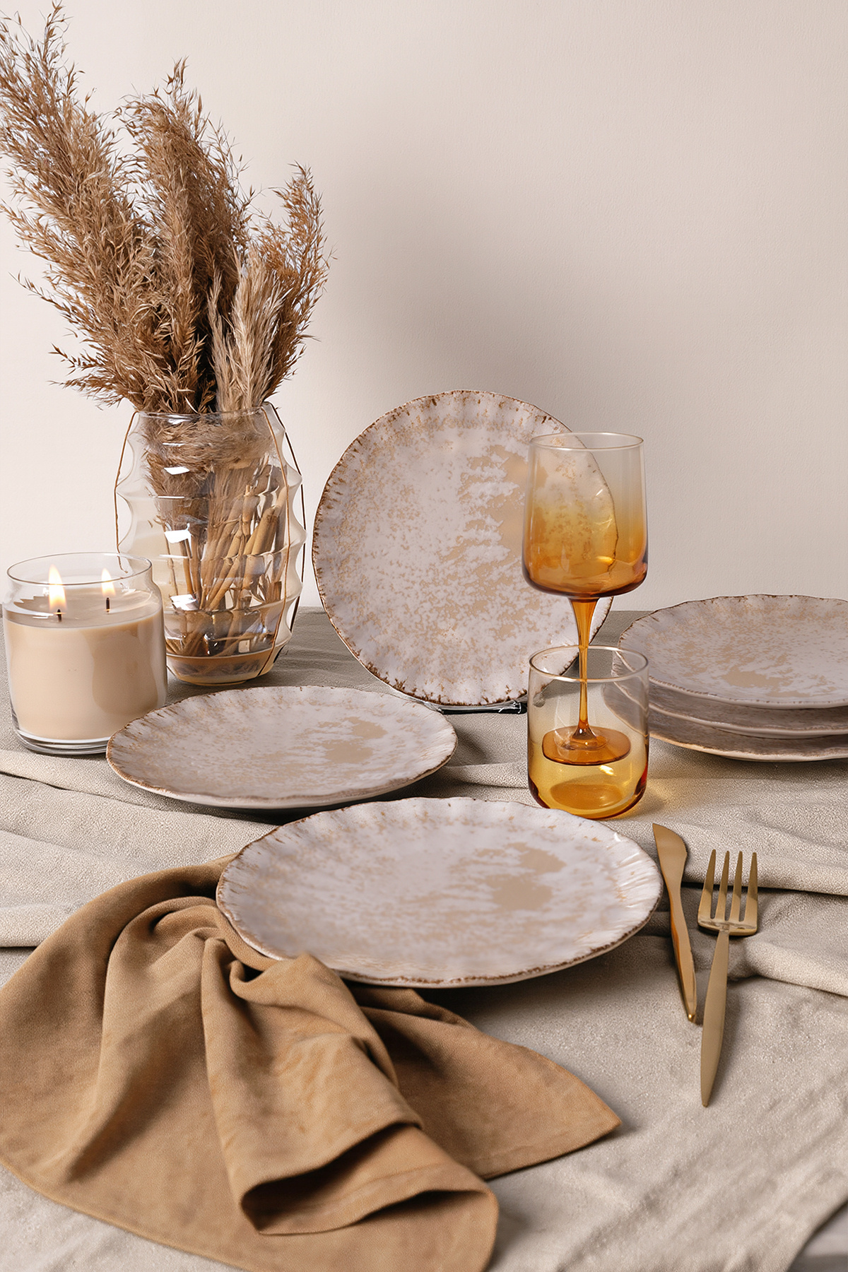 Vintage Cream Sirius Pasta Tabağı 22 Cm 6 Adet 22146