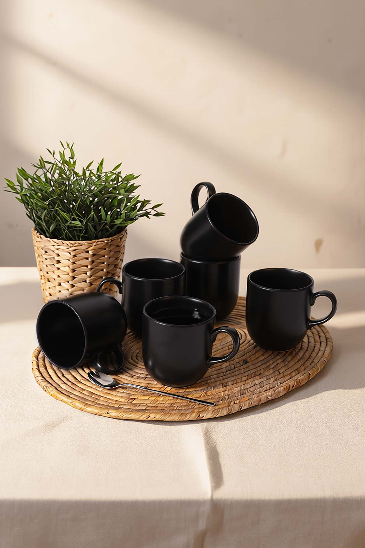 Mat Siyah Ekinoks Kupa 10 Cm 6 Adet 956