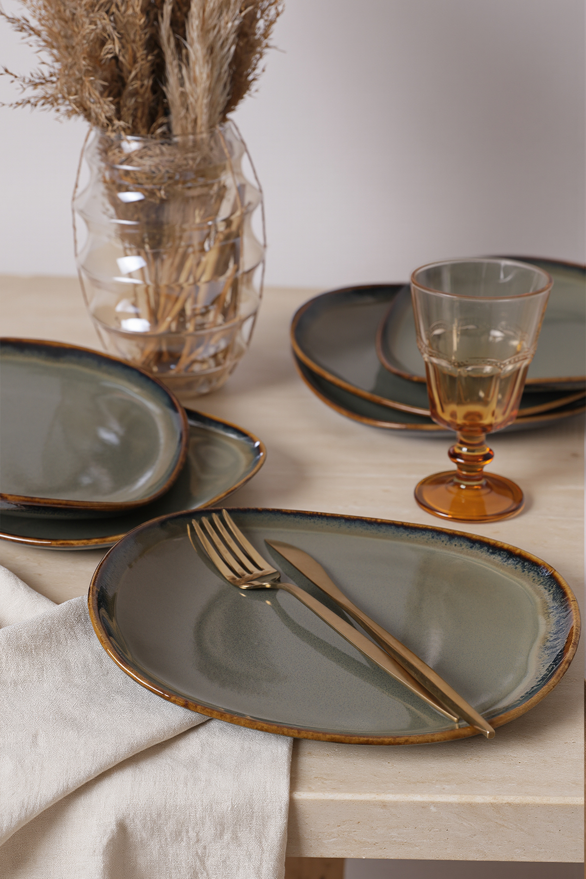 Reaktif Yeşil İsabella Pasta Tabağı 25 Cm 6 Adet Q84