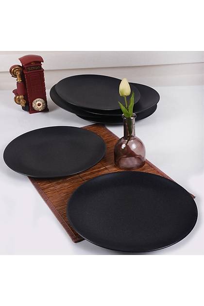 Alfa Mat Siyah Granit Servis Taba 27 Cm 6 Adet