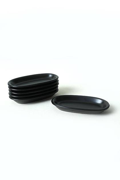 Mat Siyah Hitit Kayk Tabak 16 Cm 6 Adet