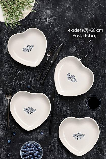 Amour Kalp Pasta Taba 4 Adet 20 cm 22870