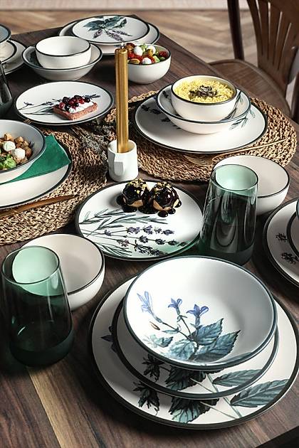 Keraart iek Bahesi Yemek Takm 24 Para 6 Kiilik 18938 -39-40-41-42-43-68