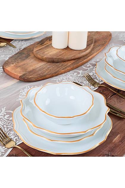 Romeo Beyaz Gold Yemek Takm 24 Para 6 Kiilik
