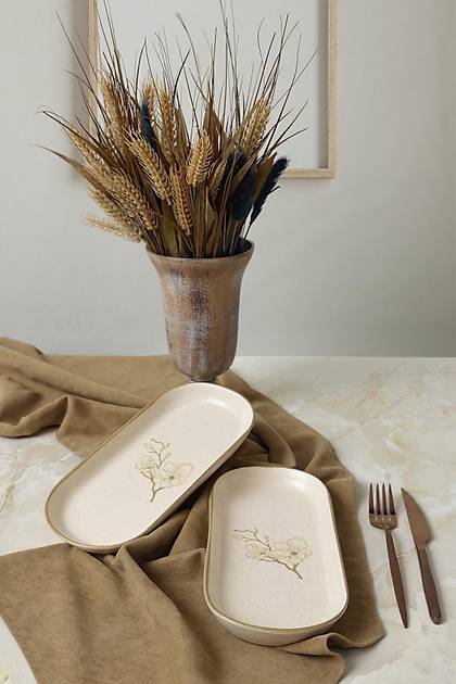 Taupe Bloom Noyan Kayk Tabak 26 cm 2 Adet 22519