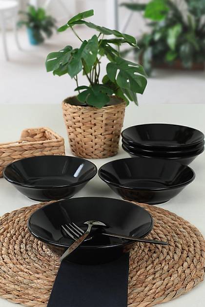 Hitit Siyah Yemek Taba 18 Cm 6 Adet