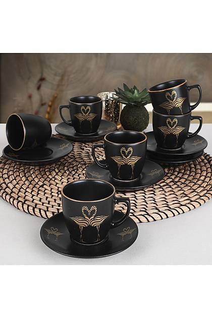 Flamingo Gold Kahve Fincan Takm 12 Para 6 Kiilik