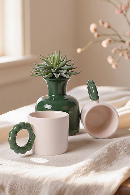Krem �nci Kupa Ye�il Kulplu 8 Cm 2 Adet 030-310