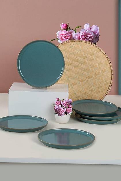 Nordic Blue Granit Pasta Taba 22 Cm 6 Adet
