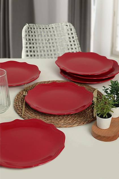 Krmz Bayrak Romeo Servis Taba 26 Cm 6 Adet - 506