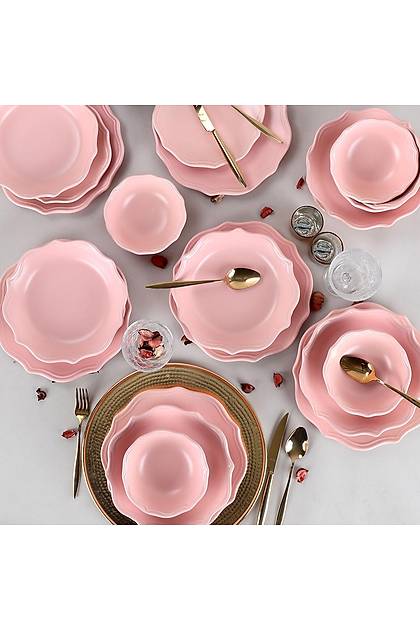 Romeo Mat Ak Pembe Yemek Takm 48 Para 12 Kiilik