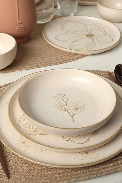 Taupe Bloom Nordc Yemek Takm 24 Para 6 Kiilik 22519-20-28-29