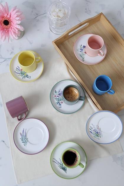 Elegant Blossoms Nordic Kahve Takm 12 Para 6 Kiilik 21788-93