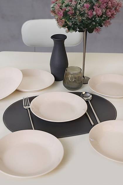 Krem Hitit Yemek Taba 21 Cm 6 Adet 030