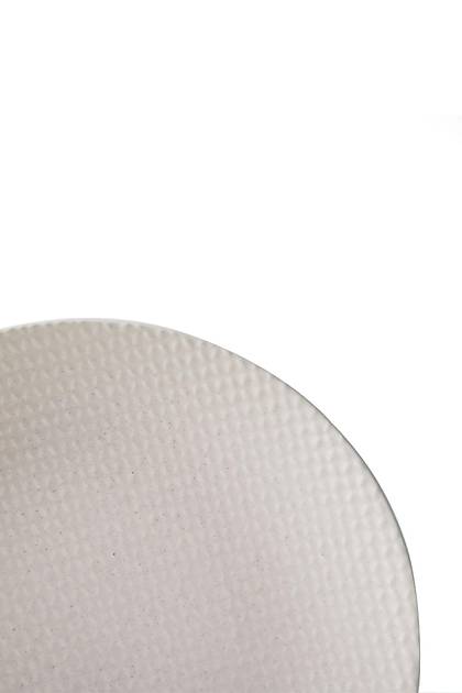 Kumlu Krem Rlyefli Servis Taba 27 Cm 6 Adet Q32