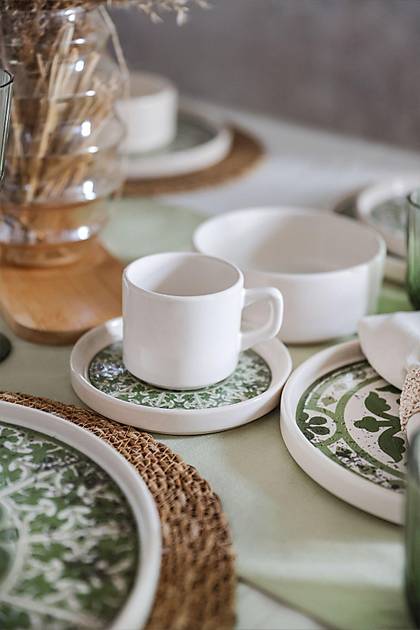 Timeless Green Stackable Yemek / Kahvalt Takm 20 Para 4 Kiilik 21974-75