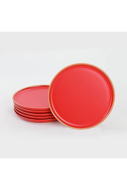 Nordic Gold Mat Krmz Pasta Taba 22 Cm 6 Adet