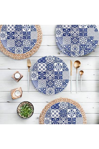 Blue Pattern Ege Servis Taba 25 Cm 6 Adet - 17926