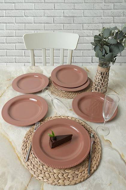 Kahverengi Bella Servis Taba 27 Cm 6 Adet 605