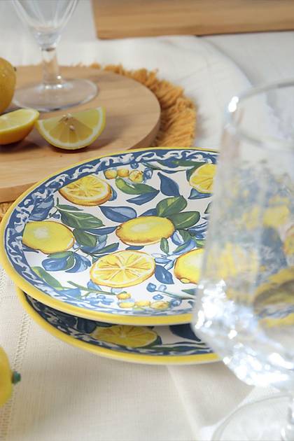 Lemon Glow Ege Pasta Taba 20 Cm 4 Para 22637