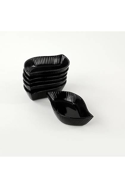 Siyah Rlyefli Yaprak erezlik 17 Cm 6 Adet
