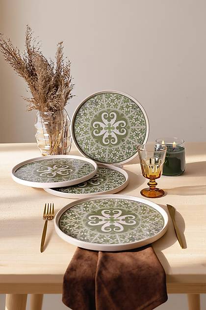 Timeless Green Stackable Servis Taba�� 27 Cm 4 Adet 21975