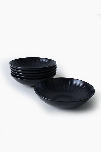 Mat Siyah Badem Yemek Taba 22 Cm 6 Adet 956