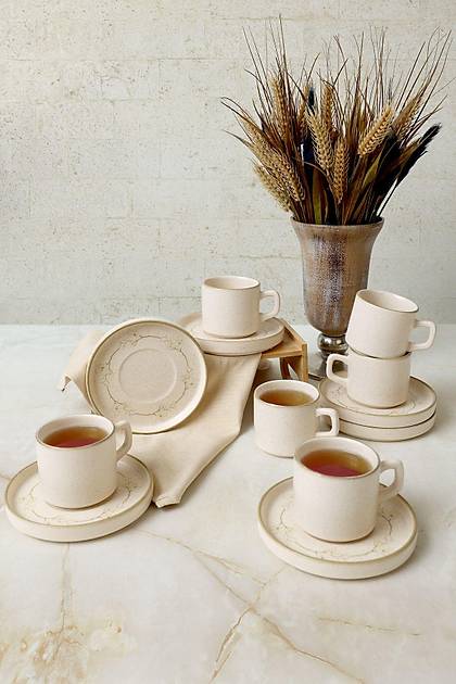 Taupe Bloom Stackable ay Takm 12 Para 6 Kiilik 22520-28