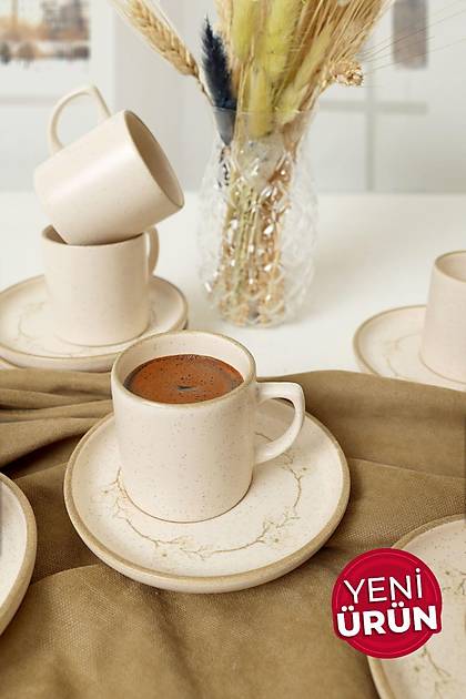 Taupe Bloom Nordic Kahve Takm 12 Para 6 Kiilik 22520-28