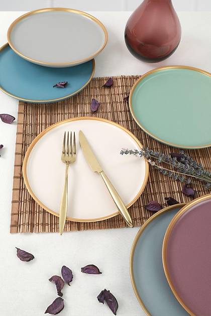 Nordic Rainbow Gold Pasta Taba 22 Cm 6 Adet - 624/995