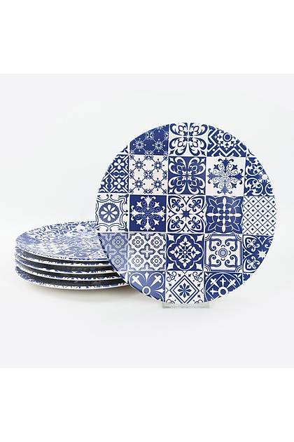 Blue Pattern Ege Servis Taba 25 Cm 6 Adet - 17926