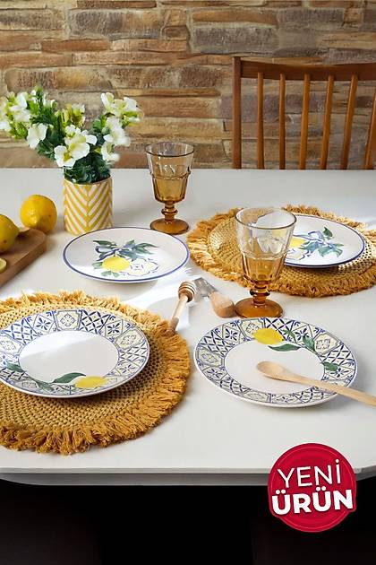 Lemon Bliss Ege Pasta Taba 20 Cm 4 Para 22089-92